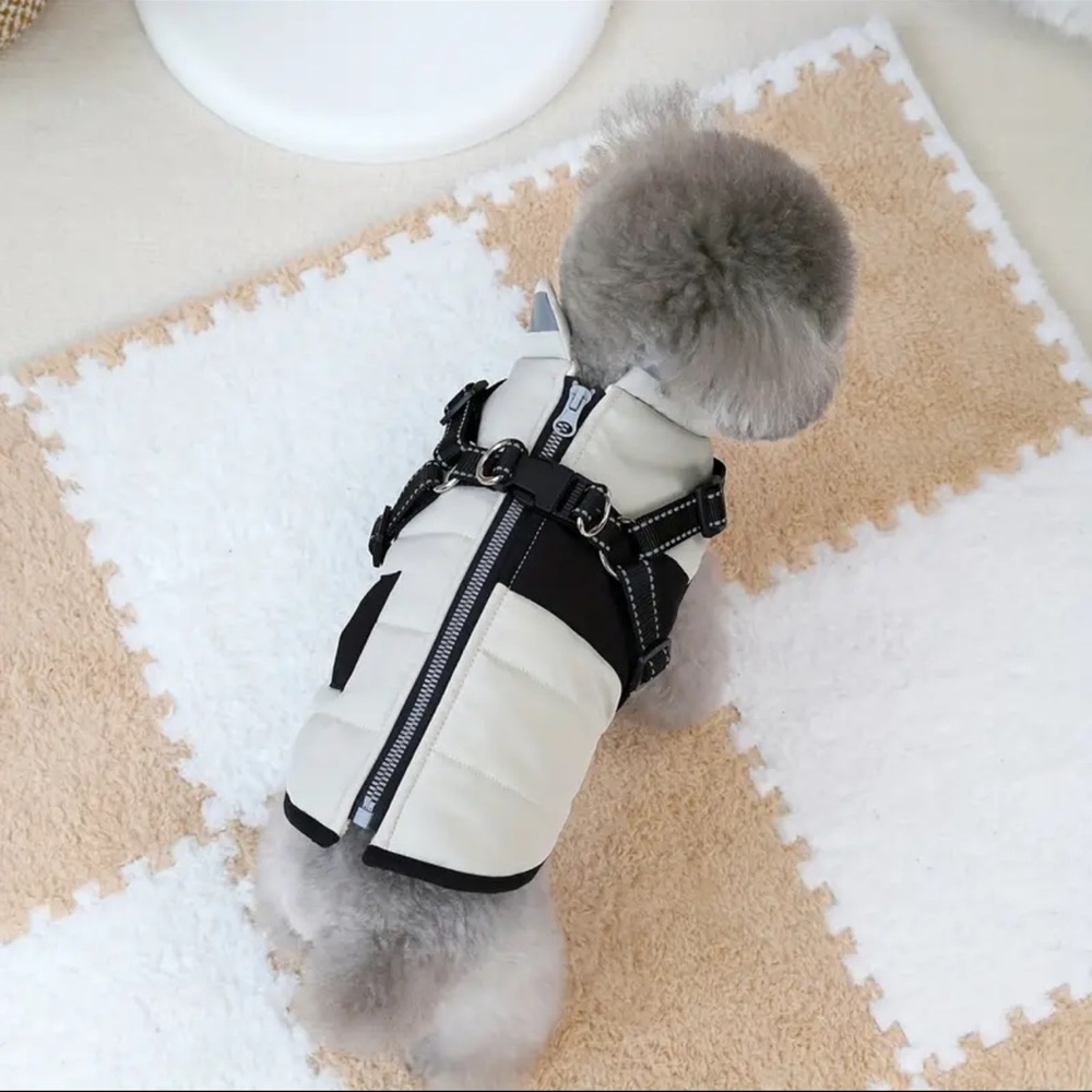 Stylish Beige Dog Vest with Black Accents (NEW)